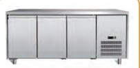 3 deuren Werktafel Koelmachine Koelmachine Temperatuur 2-8C Industriële koelopslagoplossing