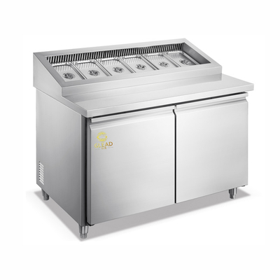 Luchtkoeling Pizza kastjes/Salad kastjes 390W Kracht 270-410L Volume 5~-18°C Temperatuur Veilig en stabiel Plug in Unit