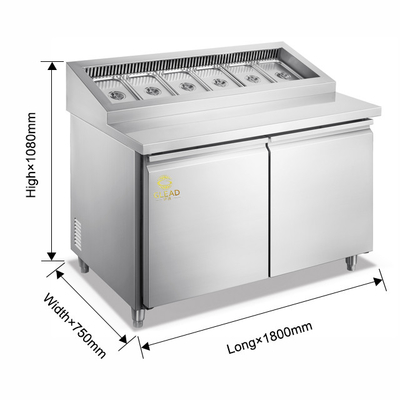Verkoelingstoestellen 270/340/410L met salade kast