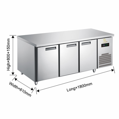 Veilig stabiel 390W industriële koelkast pizzakastjes/saladekastjes Eenheid met 270-410L volume