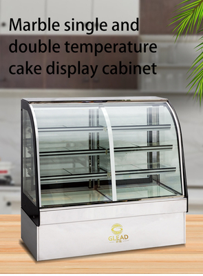 Efficiëntie Industriële luchtgekoelde koelinstallatie 415L Cake Showcase Temperatuurbereik 2~8°C