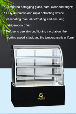 Commerciële cake showcase koelkast 415L Capaciteit 2200W Energieverbruik Luchtkoeltechnologie