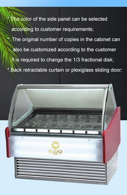 1/4*6PAN PCS Industrial Ice Cream Showcase Luchtkoeling Koelinstallatie voor -18~-22°C Temperatuur