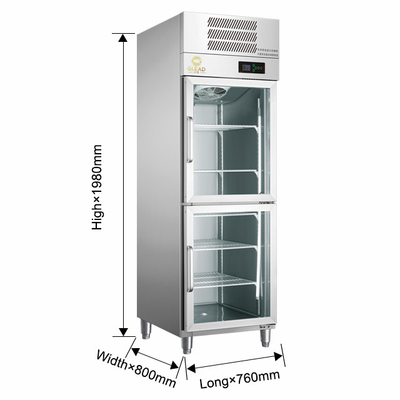 220-240V 2N-50HZ Air Cooling Display Koelkasten 1000/1200 Volume 700W Vermogen 5~0°C Temperatuur