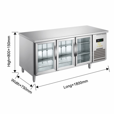 Luchtgekoelde koelinrichting voor nauwkeurige temperatuurregeling - Ss304 Double Glass Door Refrigerator
