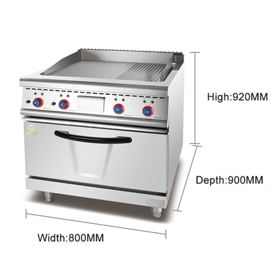 GL RG LPG/NG Gas Valve Commercial Cooking Range Machine 17,8 kW met instelbare temperatuurregeling