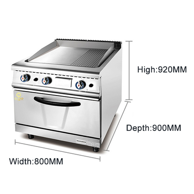 GL RG LPG/NG Gas Valve Commercial Cooking Range Machine 17,8 kW met instelbare temperatuurregeling