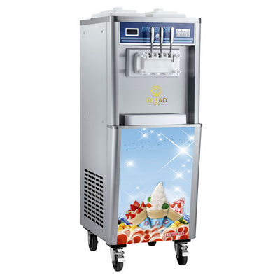 Industriële zachte ijsmachine met dubbele hoppers 2x10L vriesbak 25kg/uur Productie voor snelle koeling