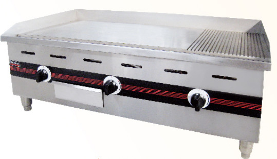 Commerciële gas roestvrij staal grill Kook verschillende gerechten bij gecontroleerde temperaturen