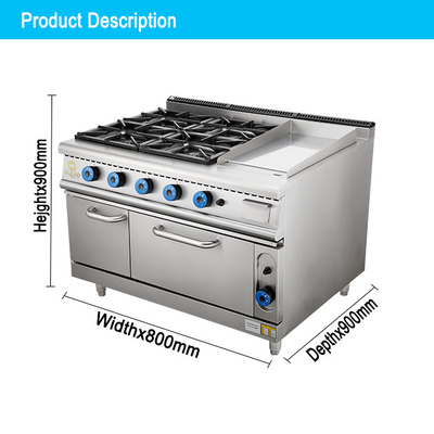 Professionele commerciële gaskachel met oven SS304 Constructie LPG / aardgas