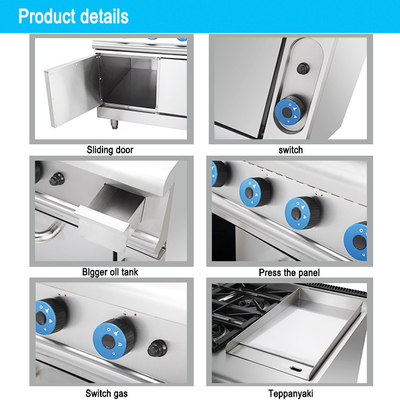 Professionele commerciële gaskachel met oven SS304 Constructie LPG / aardgas