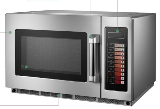 25L zwarte/witte magnetron voor koken bij temperatuur 0-200C met membraan touch control