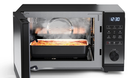 25L capaciteit roestvrijstalen microwaveoven membraan touch control in zwart/wit