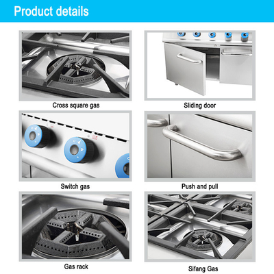 Gas aangedreven hotel met oven SS304 voor grootschalige voedselproductie.
