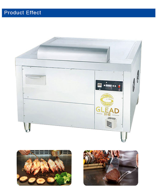 Japanse gasboog Teppanyaki SS304 Commerciële hotelapparatuur met LPG/Natuurgas 130KG N.W.