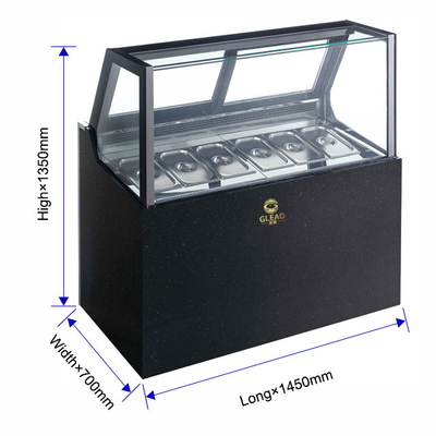 Ventilatorkoelende ijsmachine met een temperatuur van -18 ~ -22 °C en koelmiddel R404a - 6 Flavor Hotelapparatuur