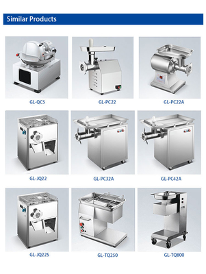 Zware 300 kg/uur capaciteit Hotel Bowl Cutter Met 30L Volume En Quiet Belt Drive