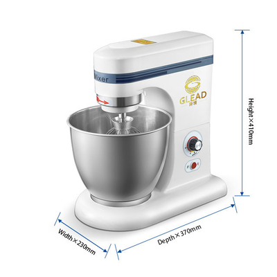 Stabiele commerciële taartmixer met 0,35 kW vermogen 7L volume 0,5 kg/uur capaciteit 14 kg N.W