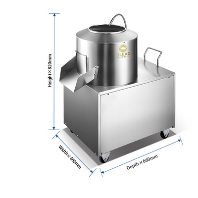 Veilige en hygiënische aardappelsnijmachine van roestvrij staal met een rotatiesnelheid van 150 min/uur