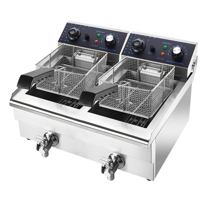 Compacte twee-scherm Fryer Voedselproductie Lijn Equipment Voor kleinere keukens Fryer