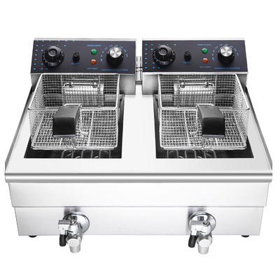 Compacte twee-scherm Fryer Voedselproductie Lijn Equipment Voor kleinere keukens Fryer