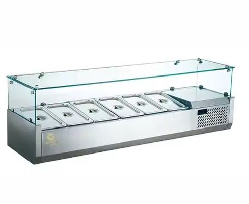 Countertop Salad Station Nieuw Restaurant Salad Sandwich Roestvrij staal tafelvriezer