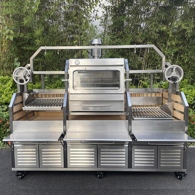 Zwaar uitgevoerde grote commerciële houtskoolkip-grillmachine voor restaurantcatering