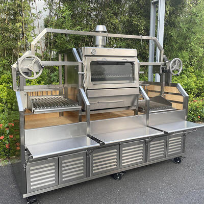 Zwaar uitgevoerde grote commerciële houtskoolkip-grillmachine voor restaurantcatering