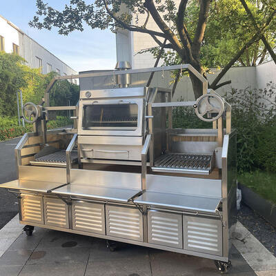 Zwaar uitgevoerde grote commerciële houtskoolkip-grillmachine voor restaurantcatering