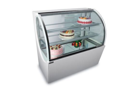 Commerciële ovale gebogen cake showcase boog glas gebak display koelkast