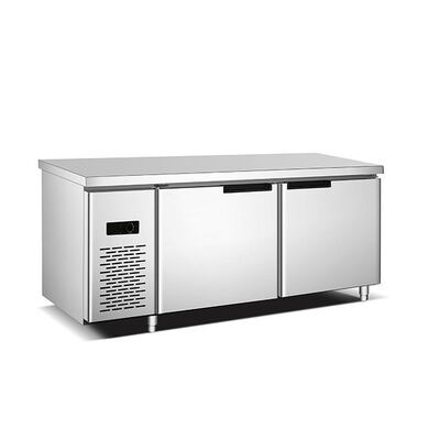 Commercial Worktop Chiller, Glass Door Under Counter Refrigerator Stainless‑Steel Bakery Fridge for Dough Croissant Food Storage