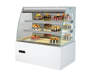 De gebogen Horizontale Ijskasten van het de Vitrinedessert van de Glascake Voor Supermarkt